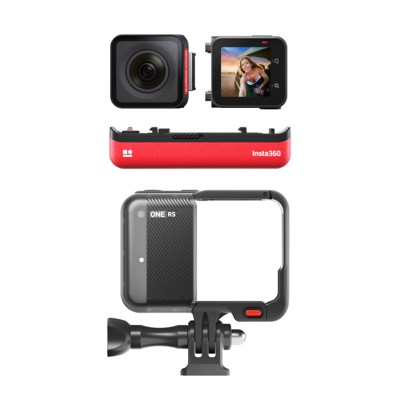 Insta360 ONE RS 4K Edition Caméra d'action étanche 4K 60fps avec  stabilisation FlowSate, photo 48MP, HDR actif, édition AI + perche à selfie  + trépied + carte 64 Go + lecteur de